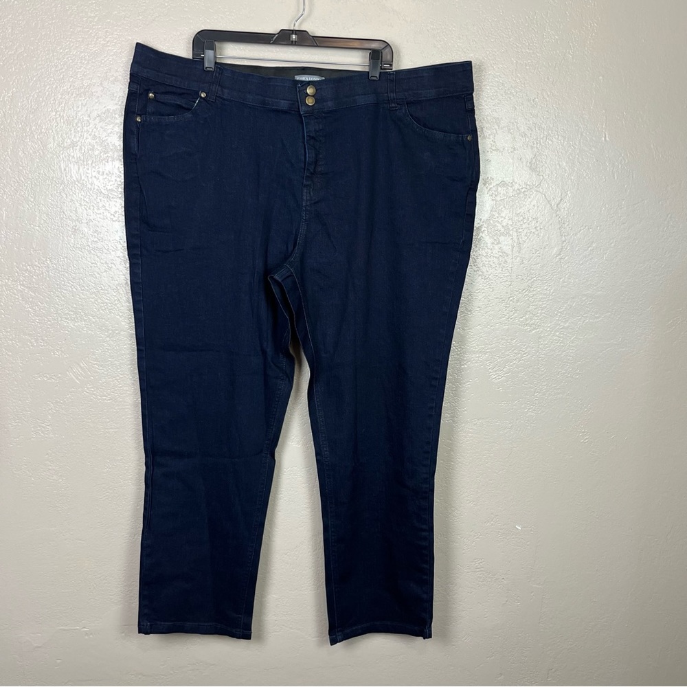 Jessica‎ London Ankle Jeans Womens Plus 26W Blue 5 Pocket Medium Wash Str…